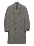 Prada houndstooth-check wool single-breasted coat - Grey