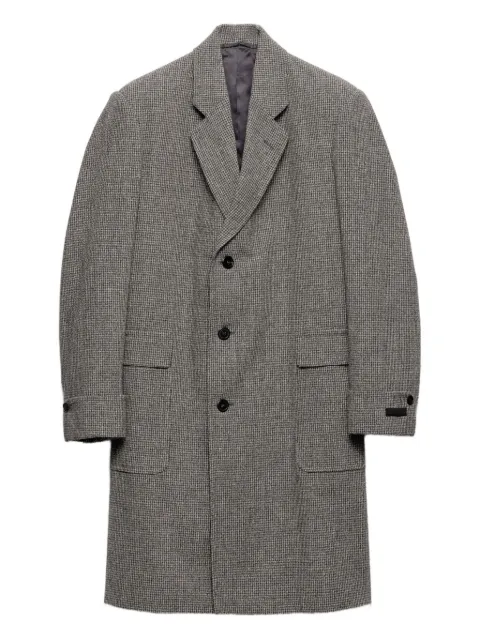 Prada houndstooth-check wool single-breasted coat