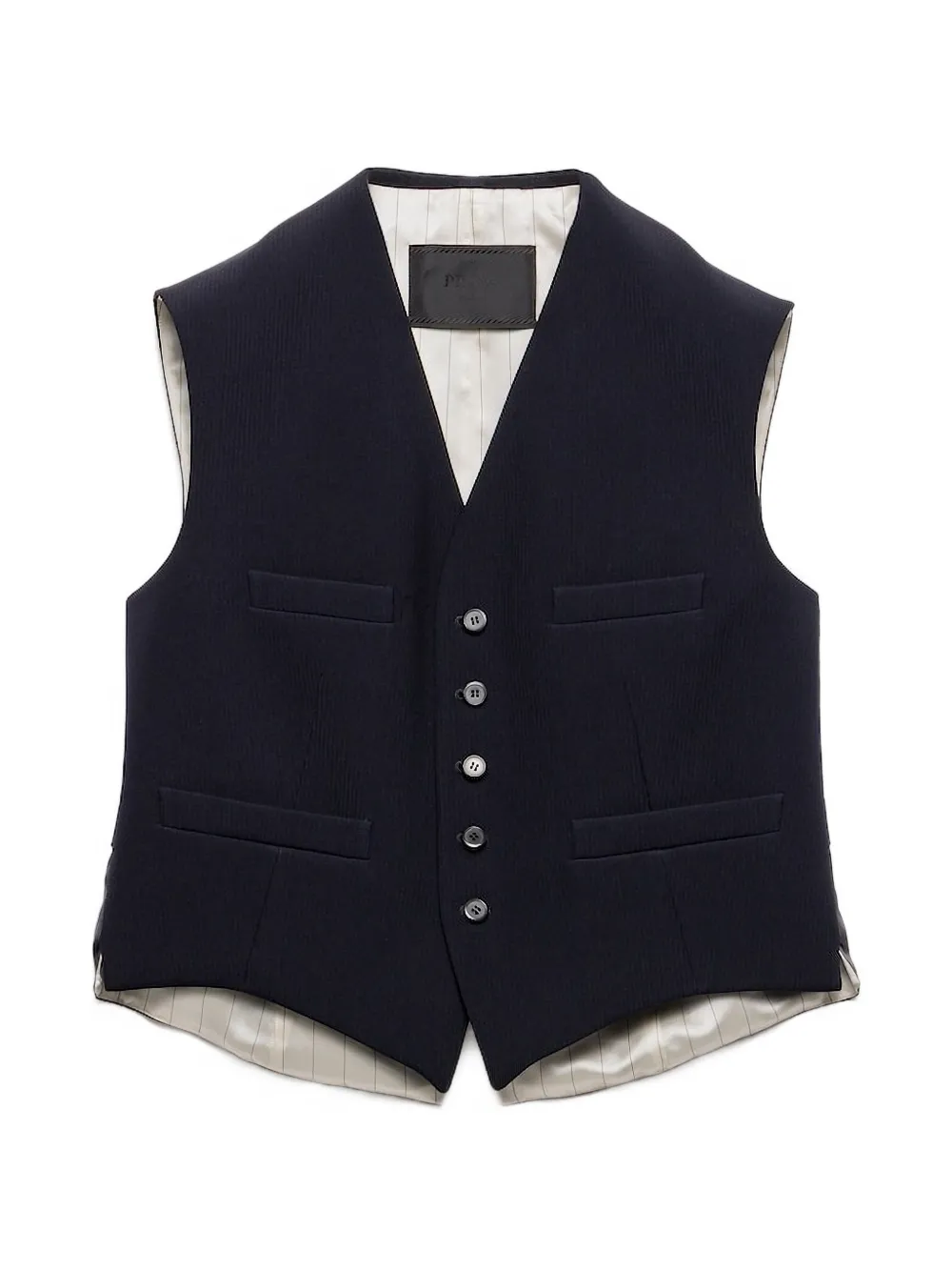 Prada five-button welt-pocket vest - Blue