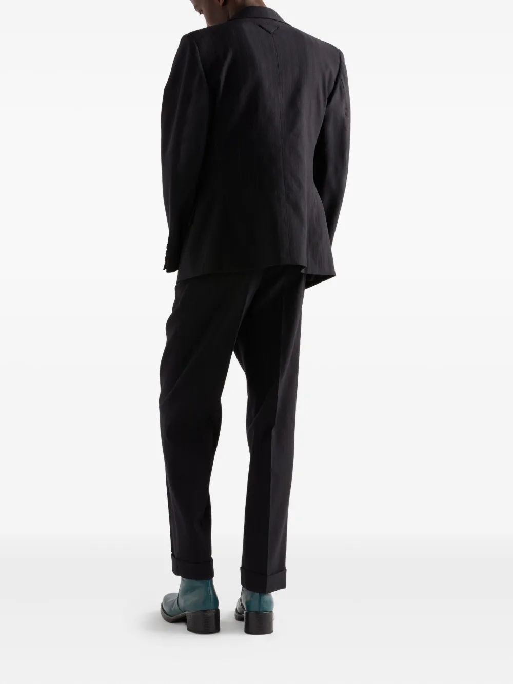 Prada Jack met puntige revers en krijtstreep Zwart