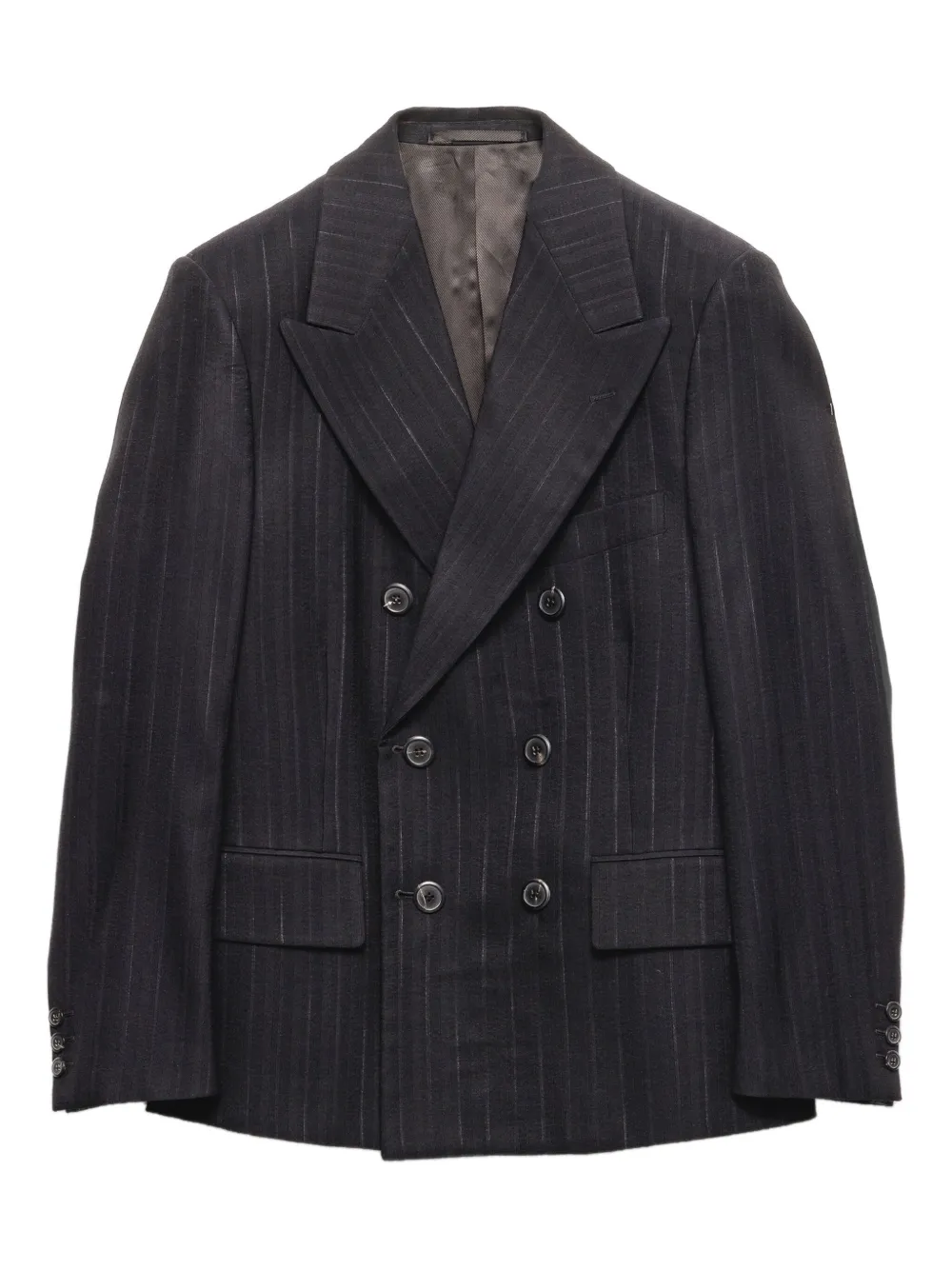 Prada Jack met puntige revers en krijtstreep Zwart