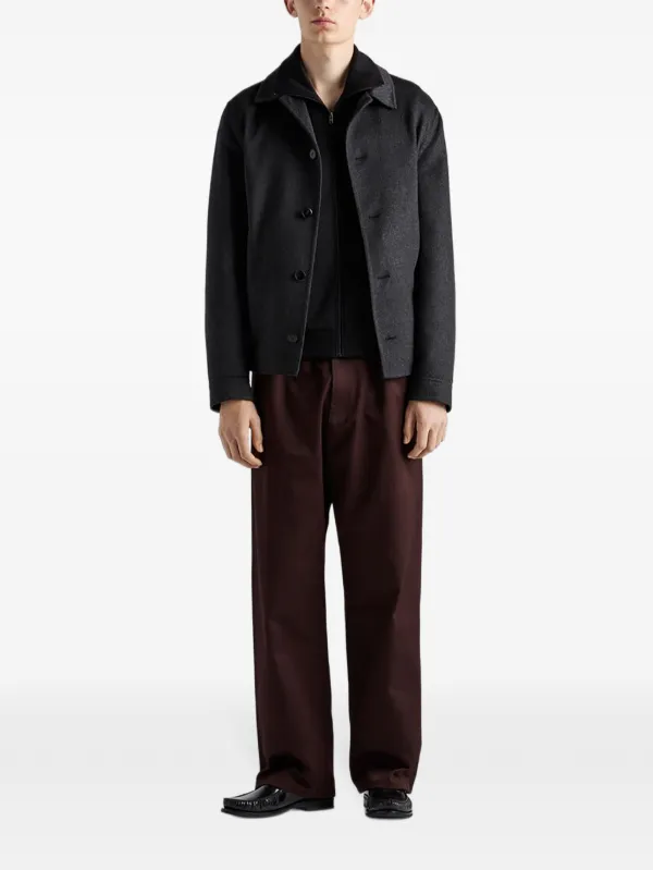 Prada Logo zip-closure Jacket | Black | FARFETCH