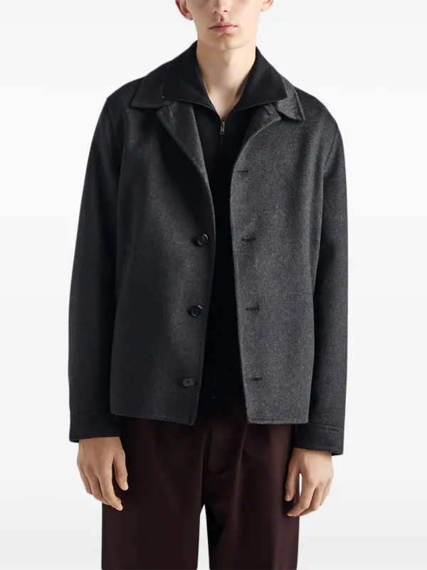 Prada Logo zip-closure Jacket | Black | FARFETCH