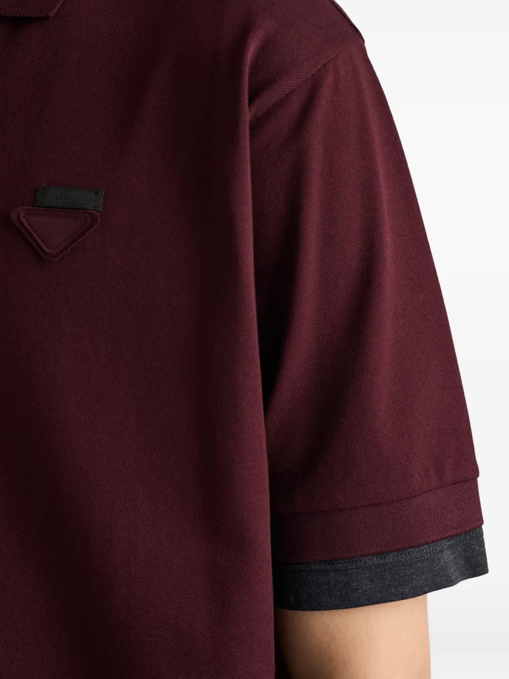 Prada Ribgebreid poloshirt met logo Rood