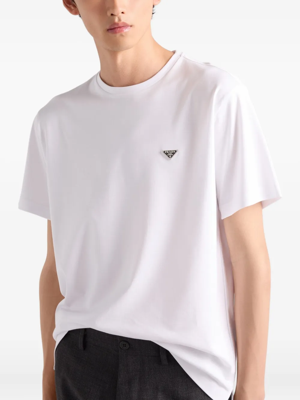 Prada logo cotton T-shirt Wit