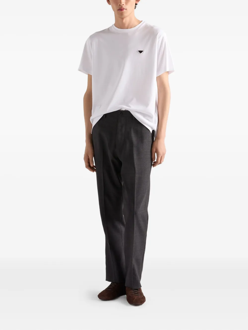 Prada logo cotton T-shirt Wit