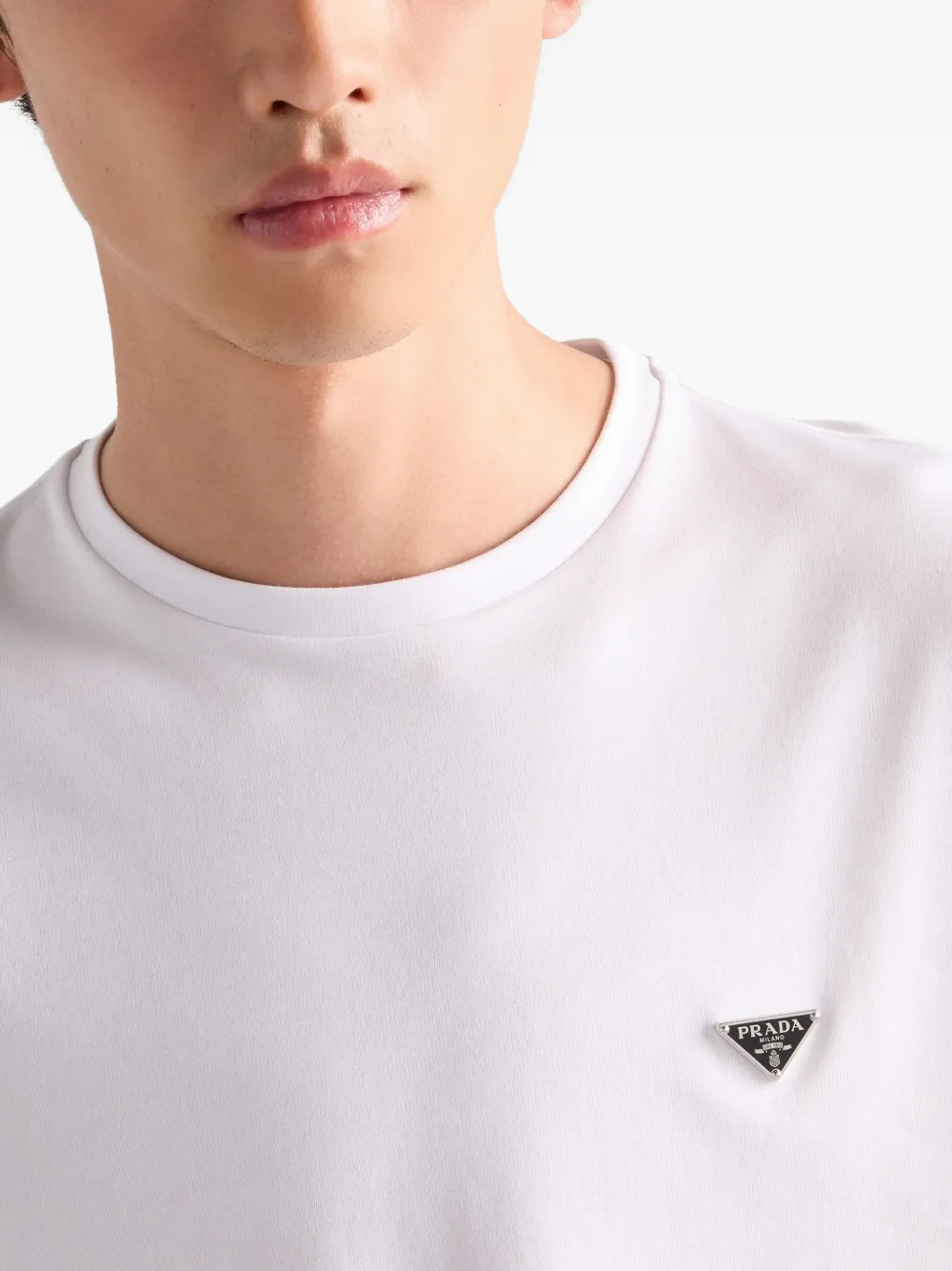 Prada logo cotton T-shirt Wit