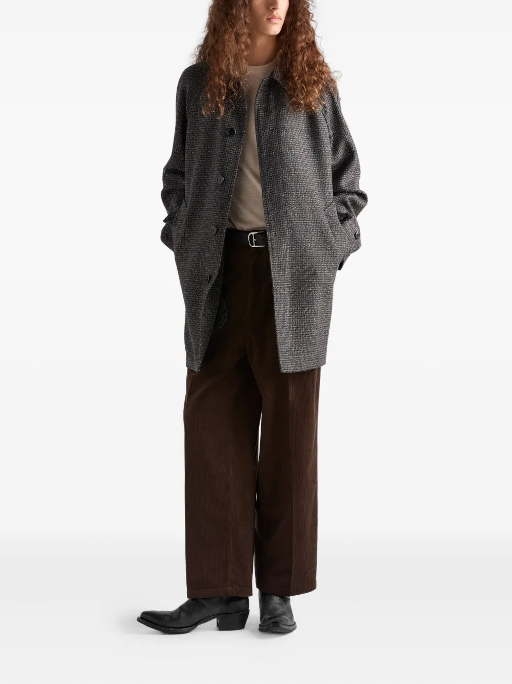 Prada corduroy straight-leg trousers Bruin