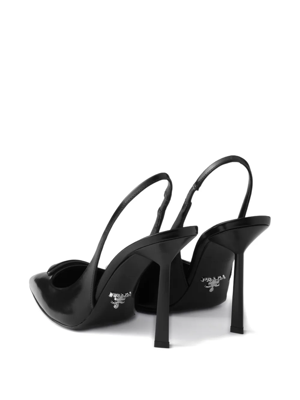 Prada 100mm slingback logo pumps Black