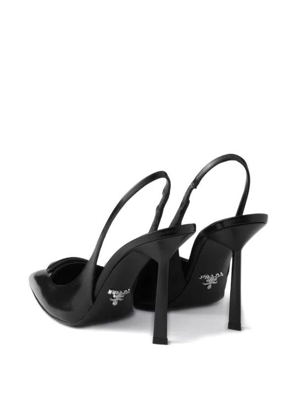 【PRADA】送料/関税込 レザー スリングバック パンプス Prada スリングバック パンプス | ブラック | FARFETCH JP