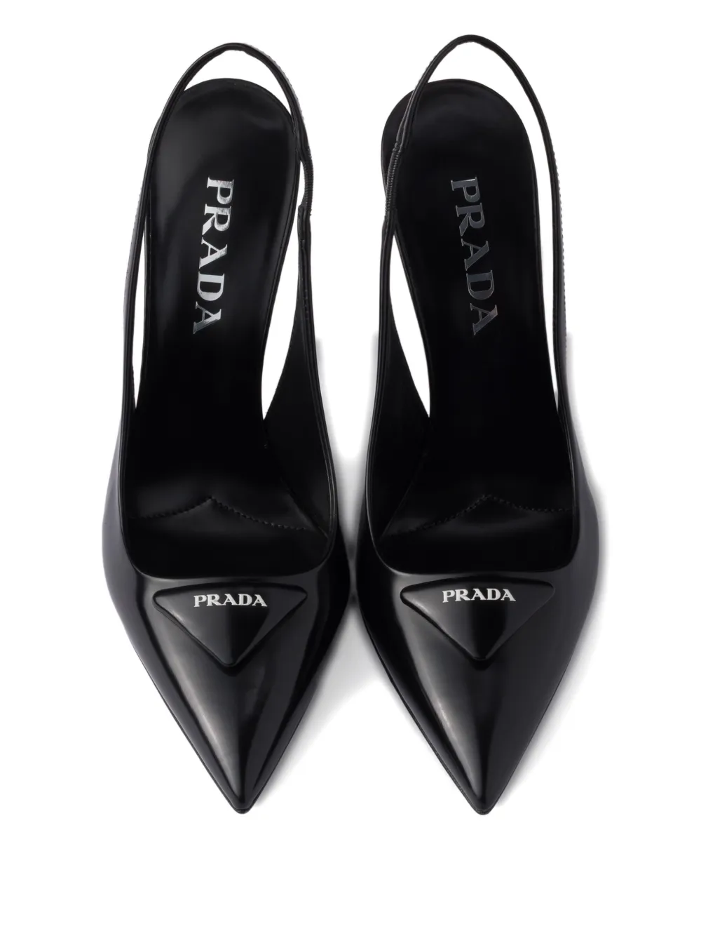 Prada 100mm slingback logo pumps Black