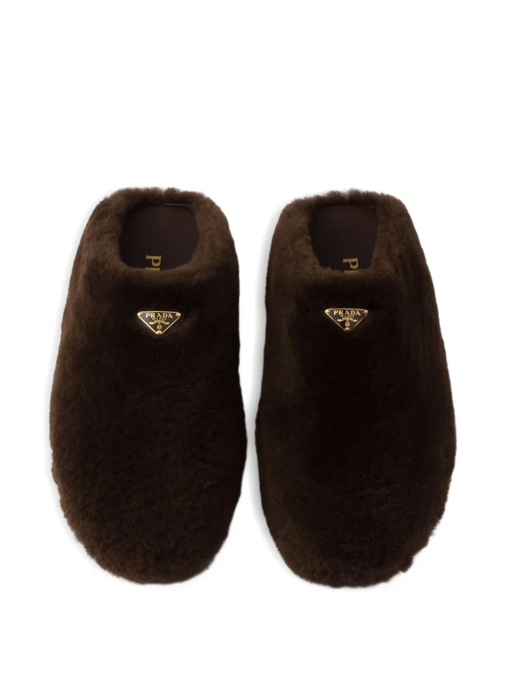 Prada suede shearling mules Brown