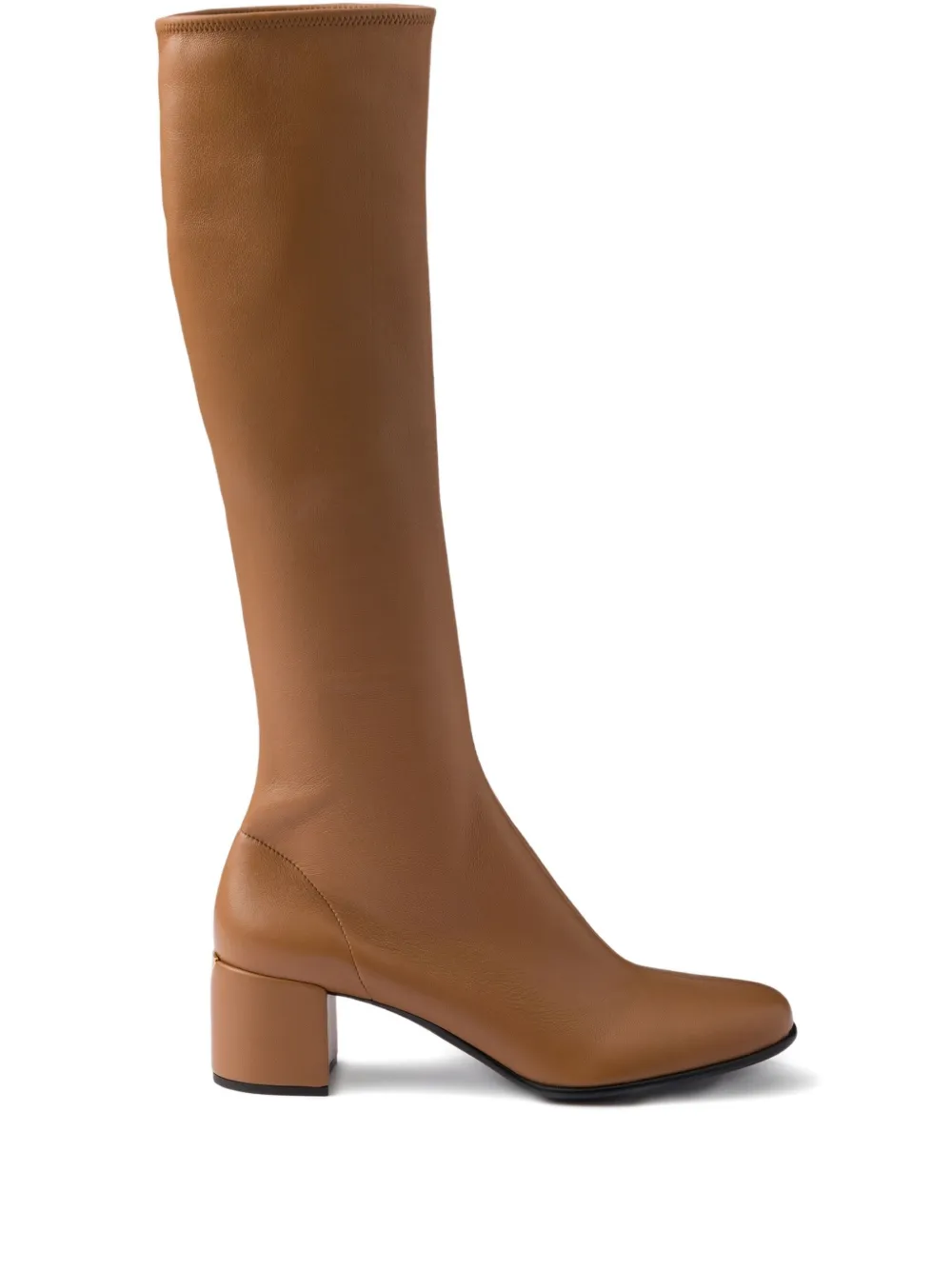 Prada 60mm stretch-nappa leather boots Brown