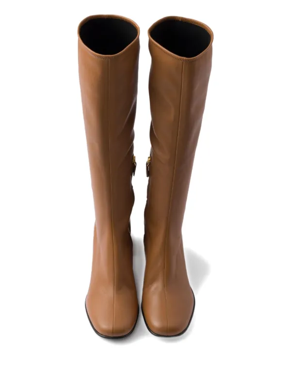 Prada ストレッチナッパレザーブーツ | ブラウン | FARFETCH JP