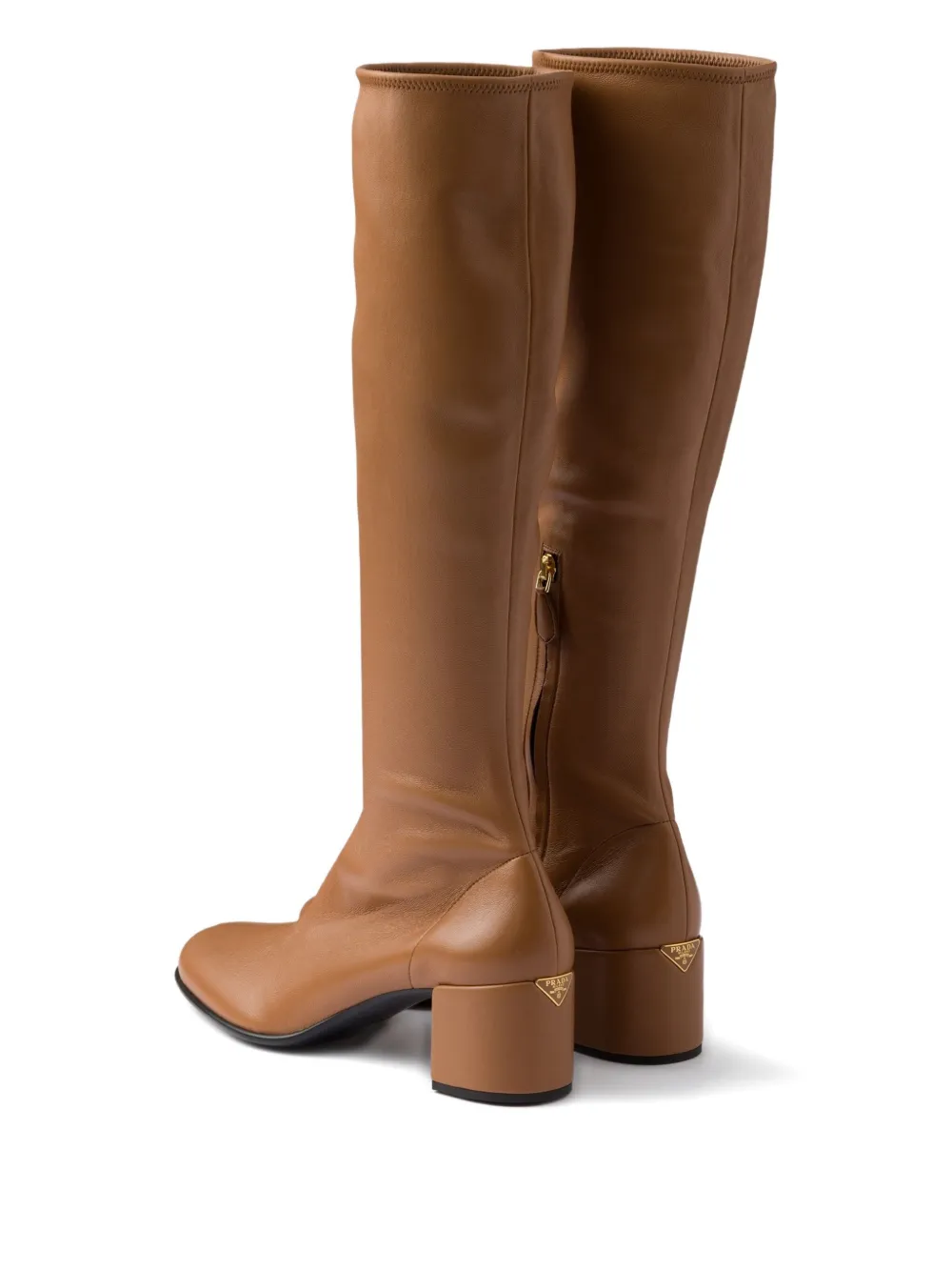 Prada 60mm stretch-nappa leather boots Brown