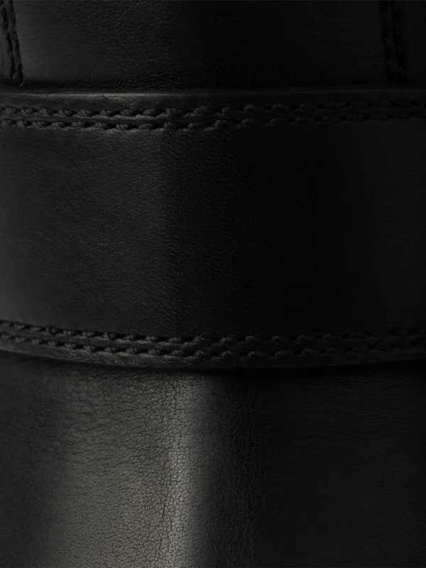 Prada buckle-fastening Shearling Boots | Black | FARFETCH