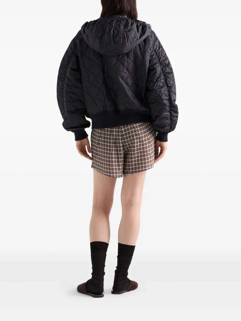 Prada Womens Blue Re Nylon Lightweight Quilted Woven Jacket In Blue