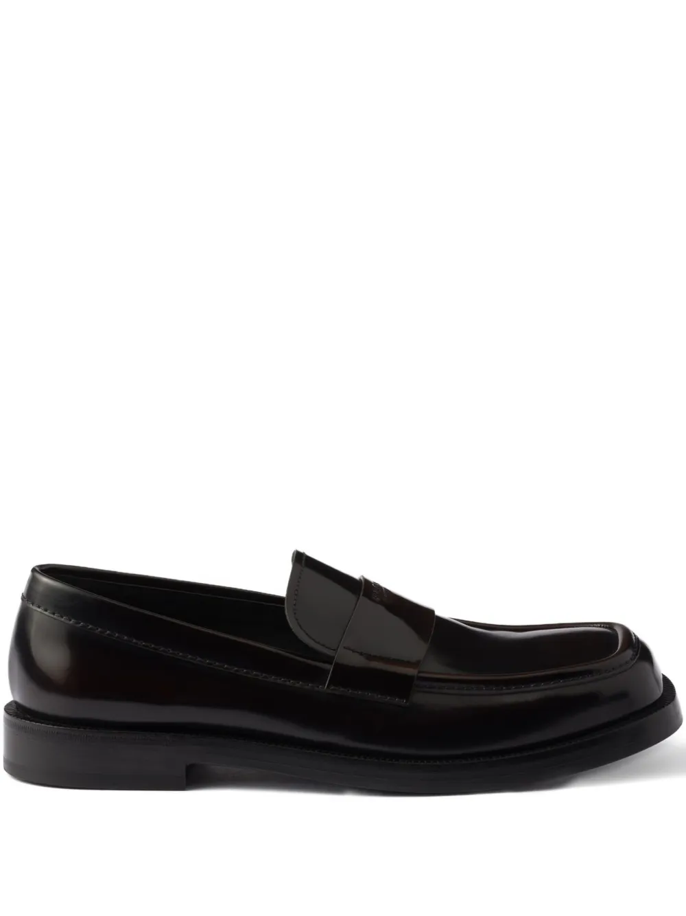 Prada brushed leather loafers Brown