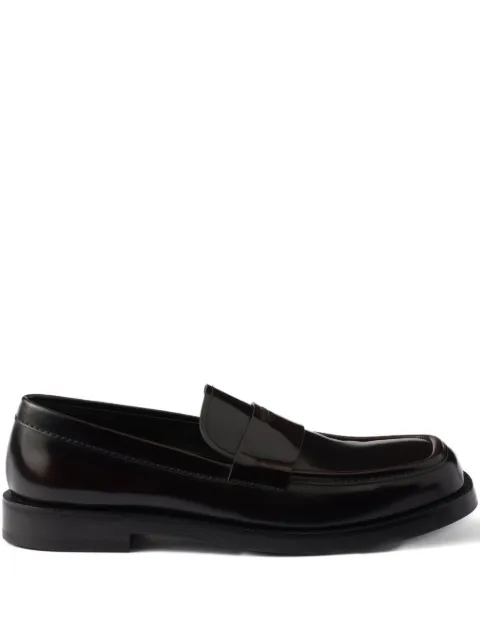 Prada brushed leather loafers