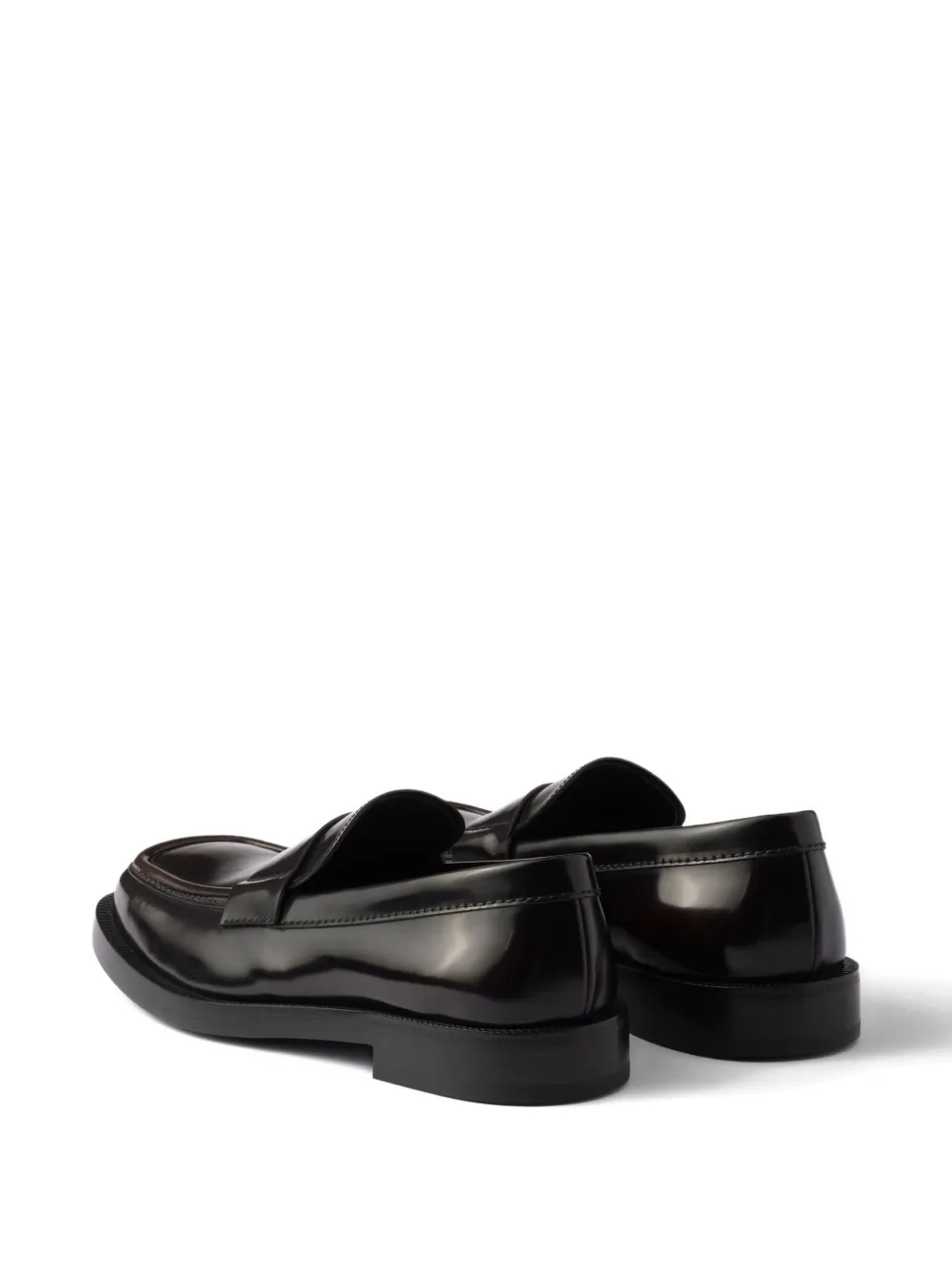 Prada brushed leather loafers Brown