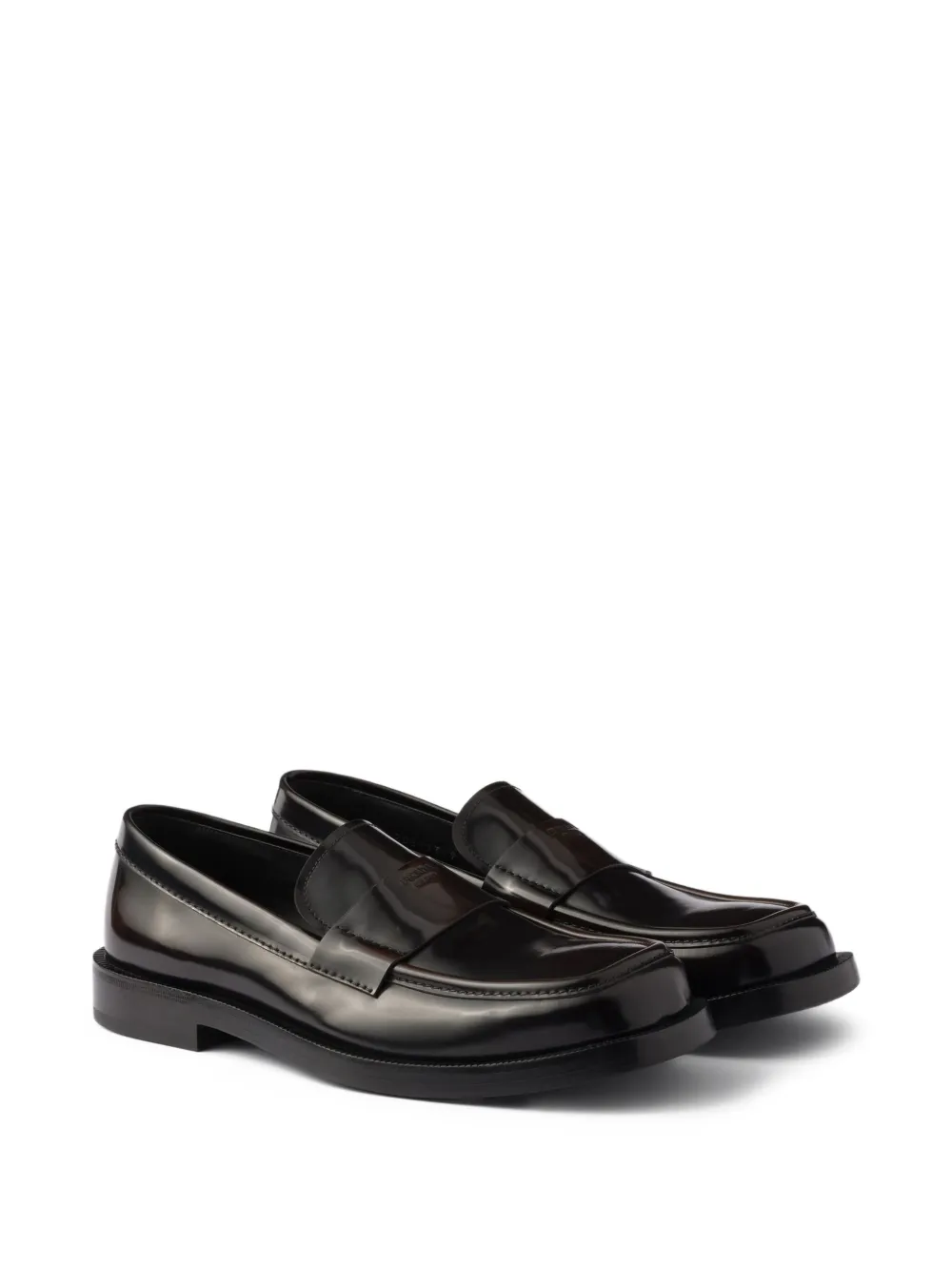 Prada brushed leather loafers Brown