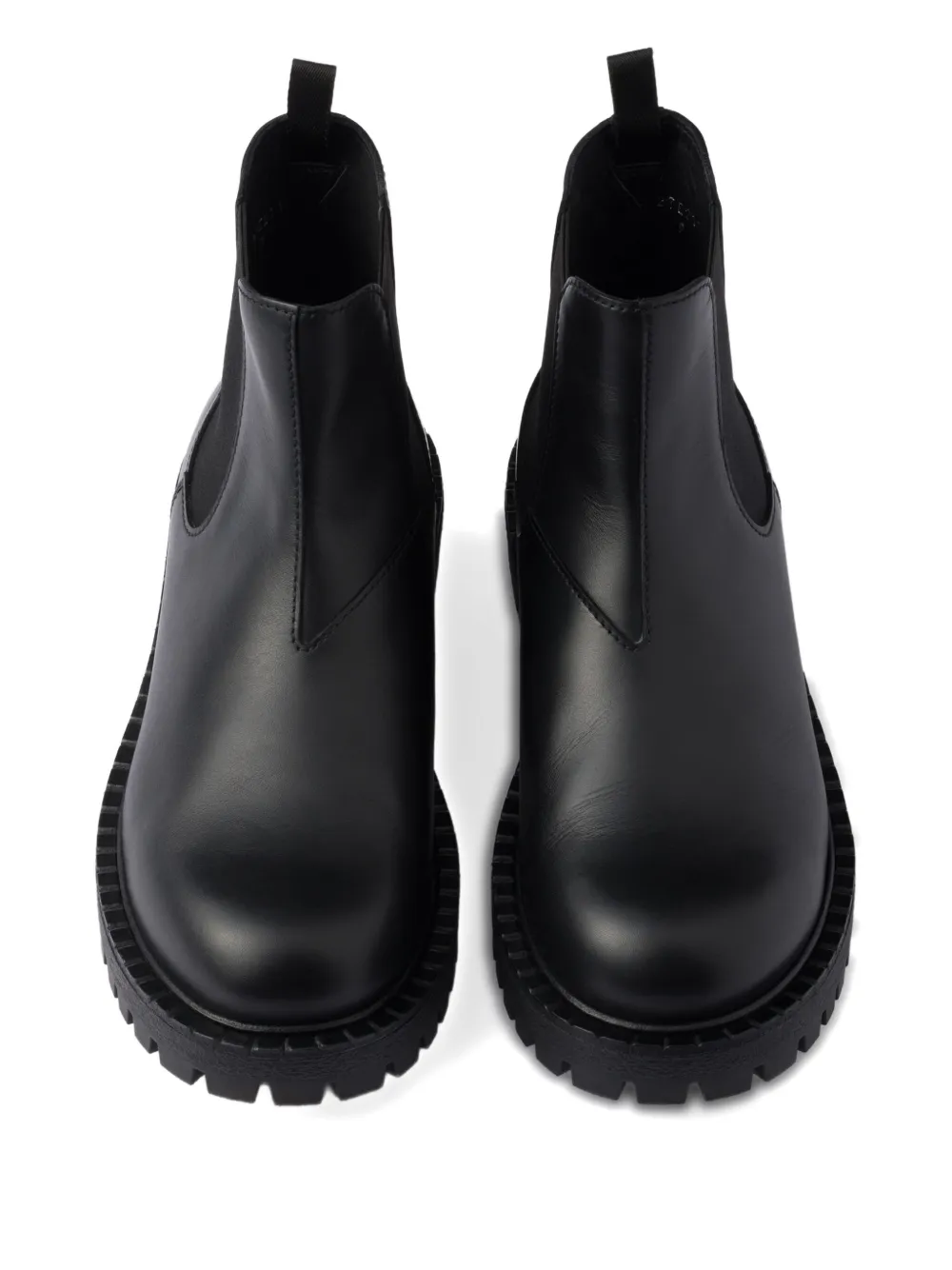 Prada Leren laarzen met elastische gesp Zwart