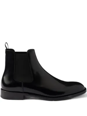 Prada brushed-finish Chelsea Boots | Black | FARFETCH IN