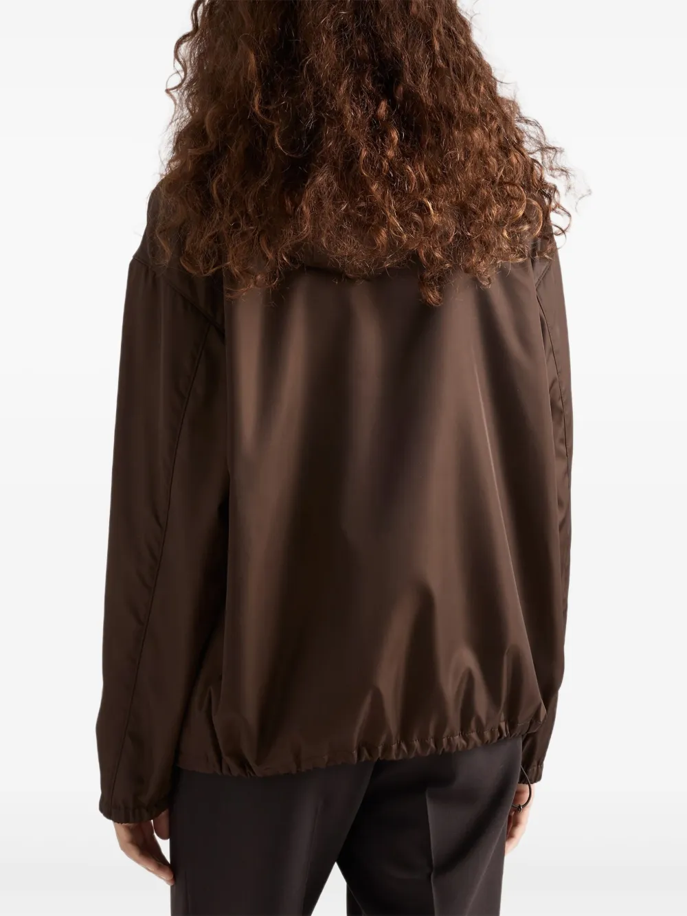 Prada Re-Nylon jack met capuchon Bruin