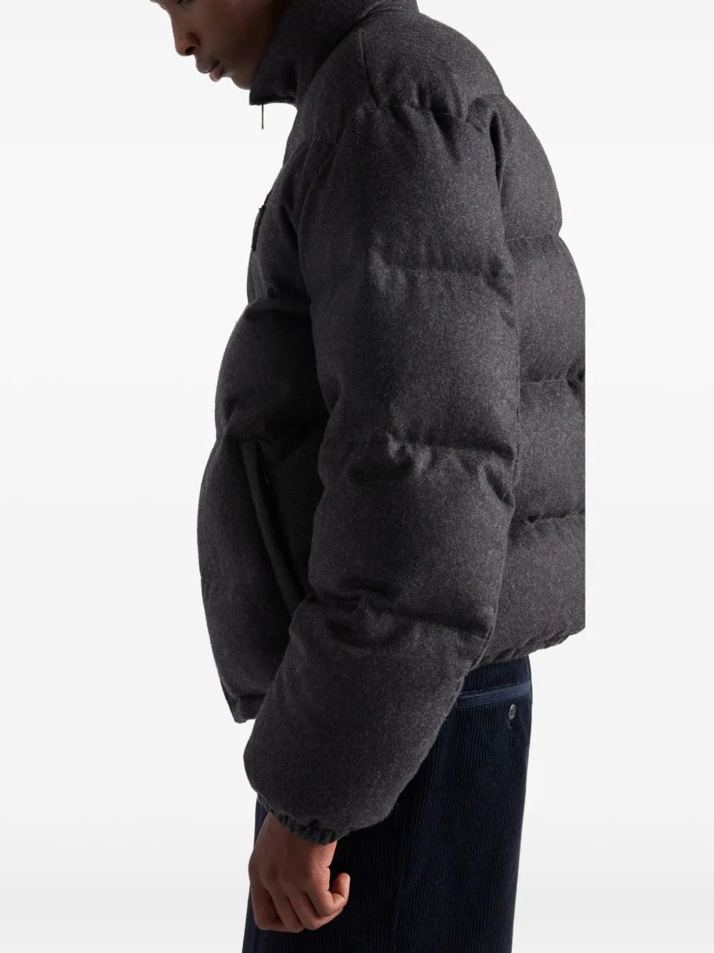 Prada Cashmere Down Jacket | Grey | FARFETCH