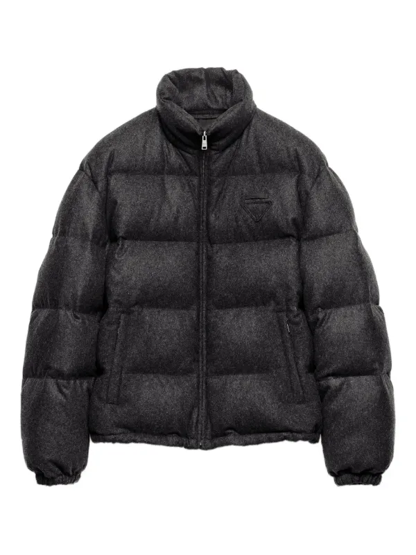 PRADA カシミヤ　ダウンジャケット Prada カシミア ダウンジャケット | グレー | FARFETCH JP