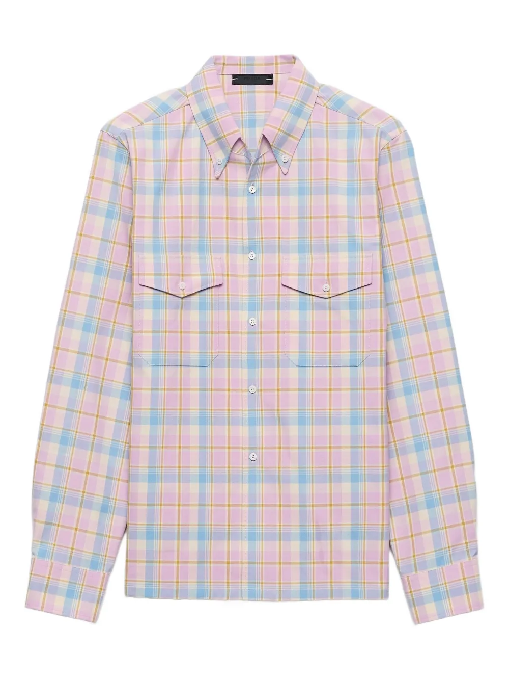 Prada Geruit overhemd met opgestikte zak F0E18 PINK