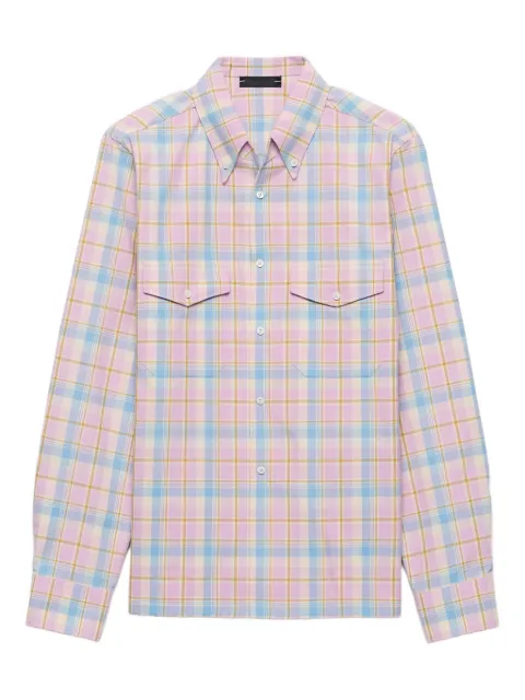 Prada patch-pocket checked shirt