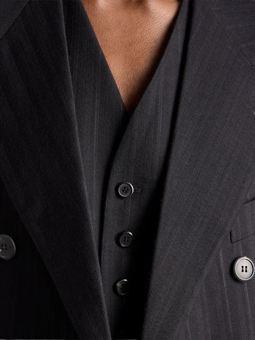Prada Pinstripe Five-button Vest In Black