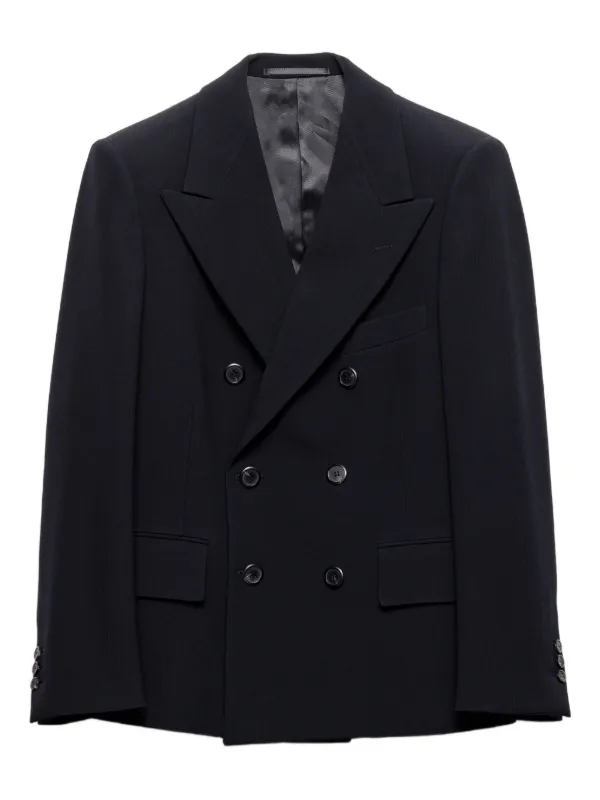 Prada ピークドラペル ジャケット | ブルー | FARFETCH JP