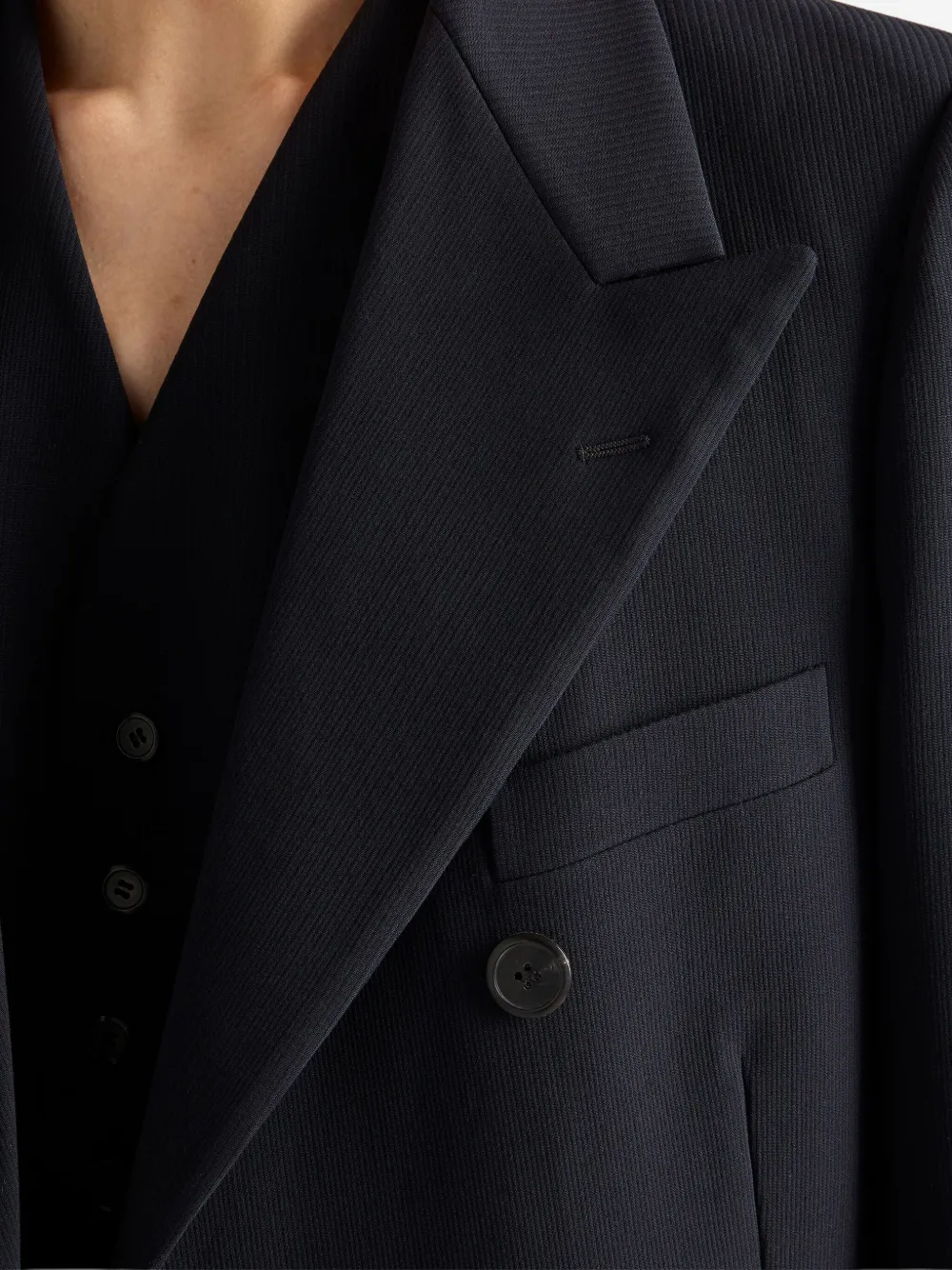 Prada Jack met logo en puntige revers Blauw