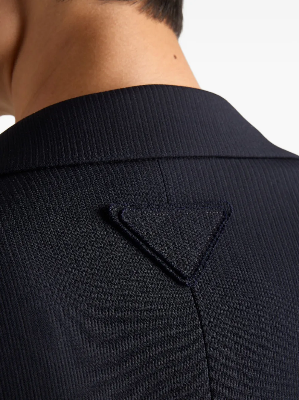 Prada Jack met logo en puntige revers Blauw