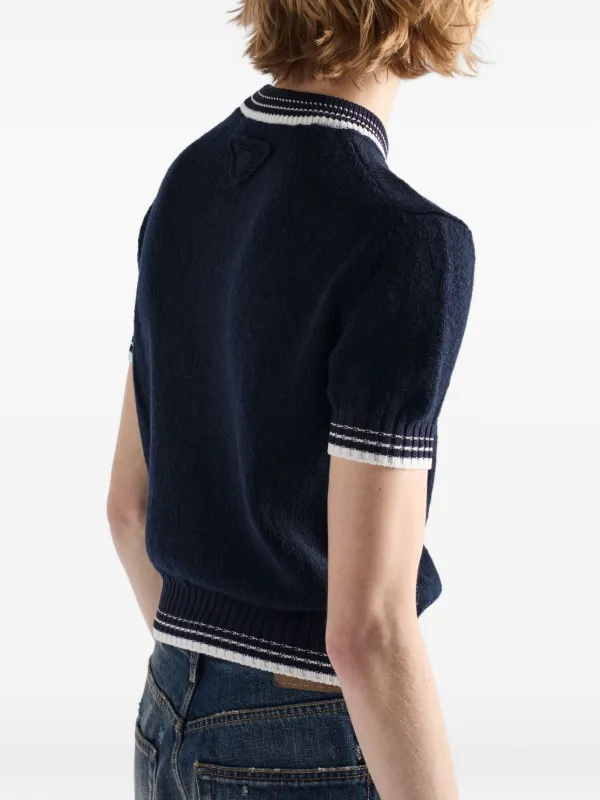 Prada short-sleeve Knit Top | Blue | FARFETCH