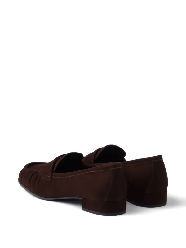 PRADA suède shoes dark brown 26 【超美品】箱付 Prada Suede Loafers | Brown | FARFETCH JO
