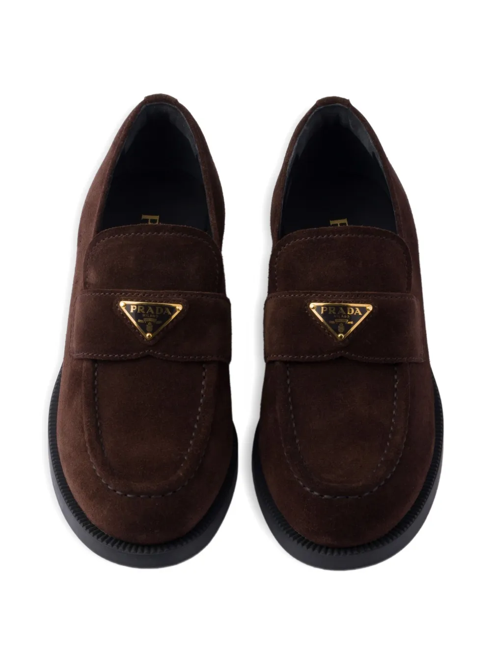 Prada suede triangle-logo loafers Bruin