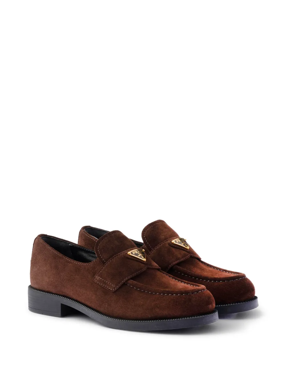 Prada suede triangle-logo loafers Bruin