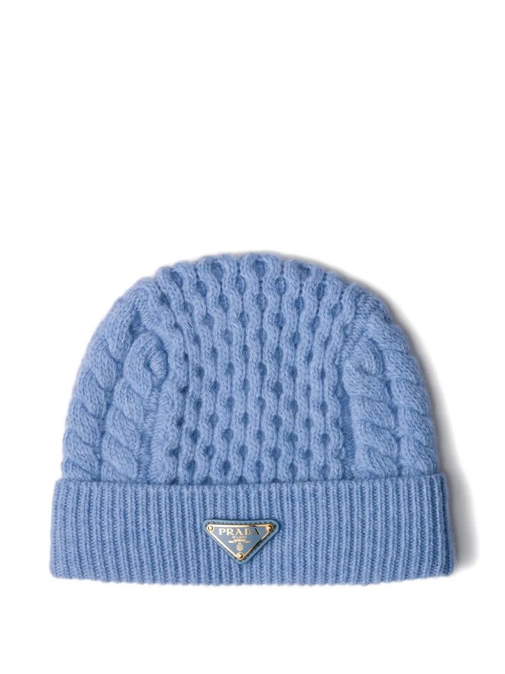 Prada Mütze mit Zopfmuster | Blau | Image 1