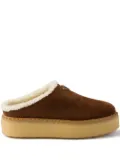 Prada shearling-lined suede mules - Brown