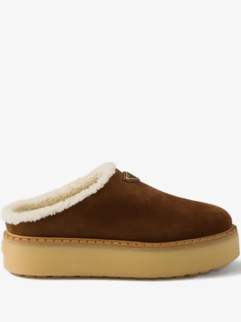 Prada shearling-trim mules