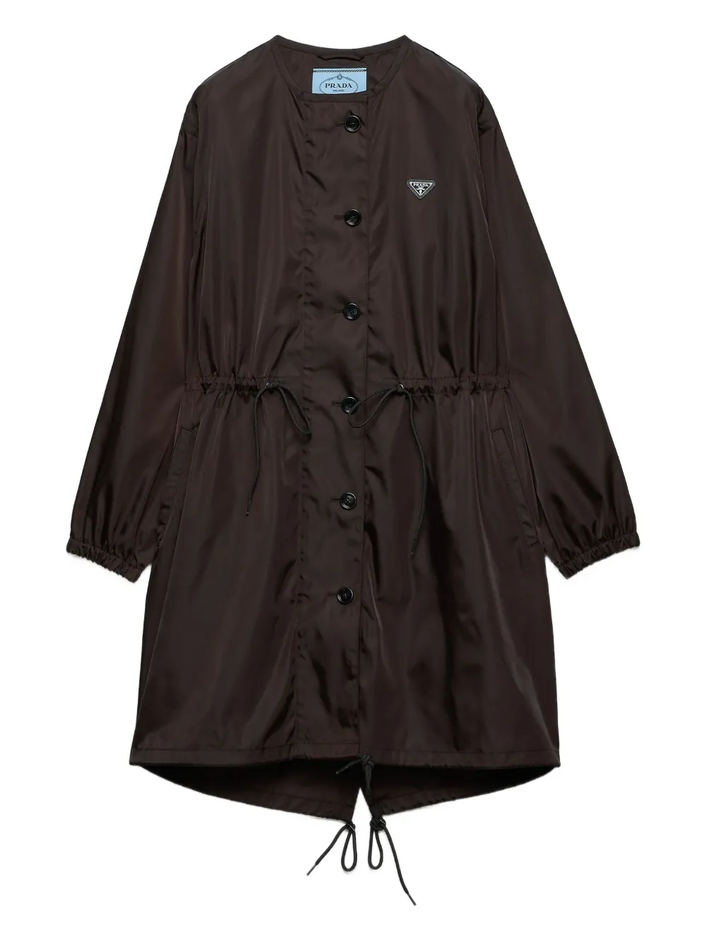 Prada Regenjas met trekkoordtaille Bruin