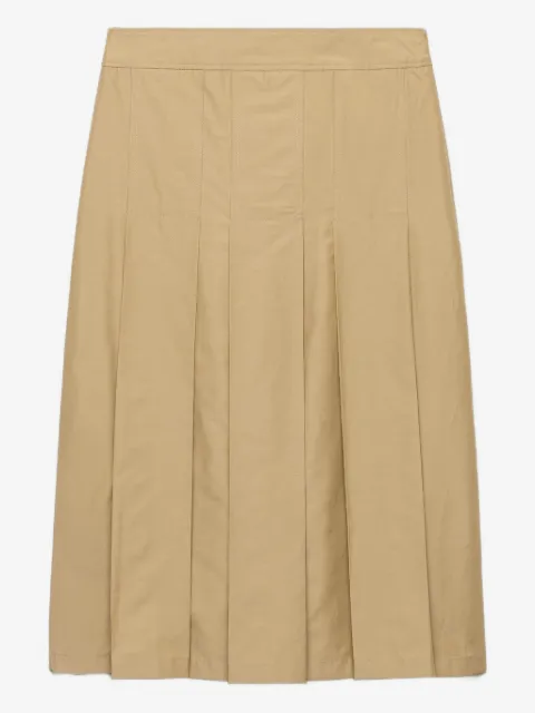 Prada box-pleat kick-pleat midi skirt