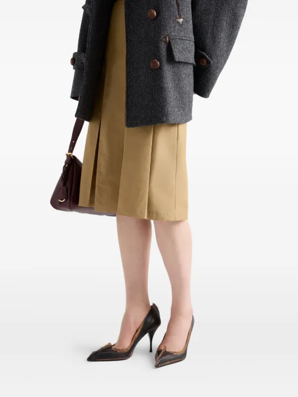 PRADA ボックスプリーツスカート Prada ボックスプリーツ スカート | ニュートラル | FARFETCH JP