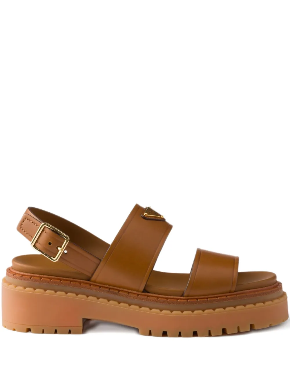 Prada 55mm buckle-strap platform sandals Brown