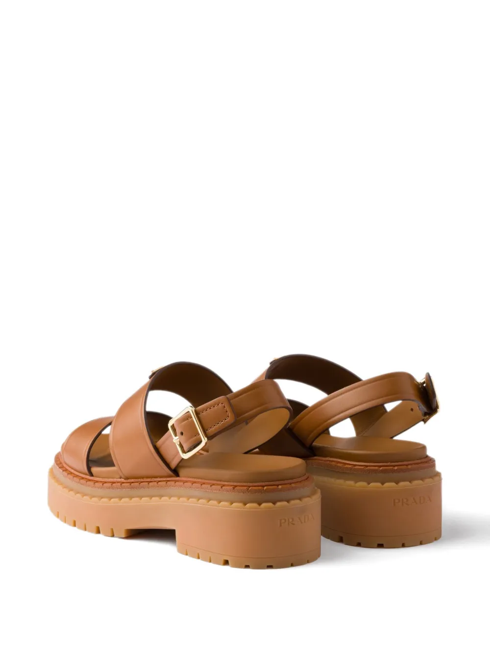 Prada 55mm buckle-strap platform sandals Brown