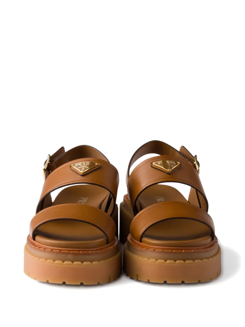Prada 55mm buckle-strap platform sandals Brown