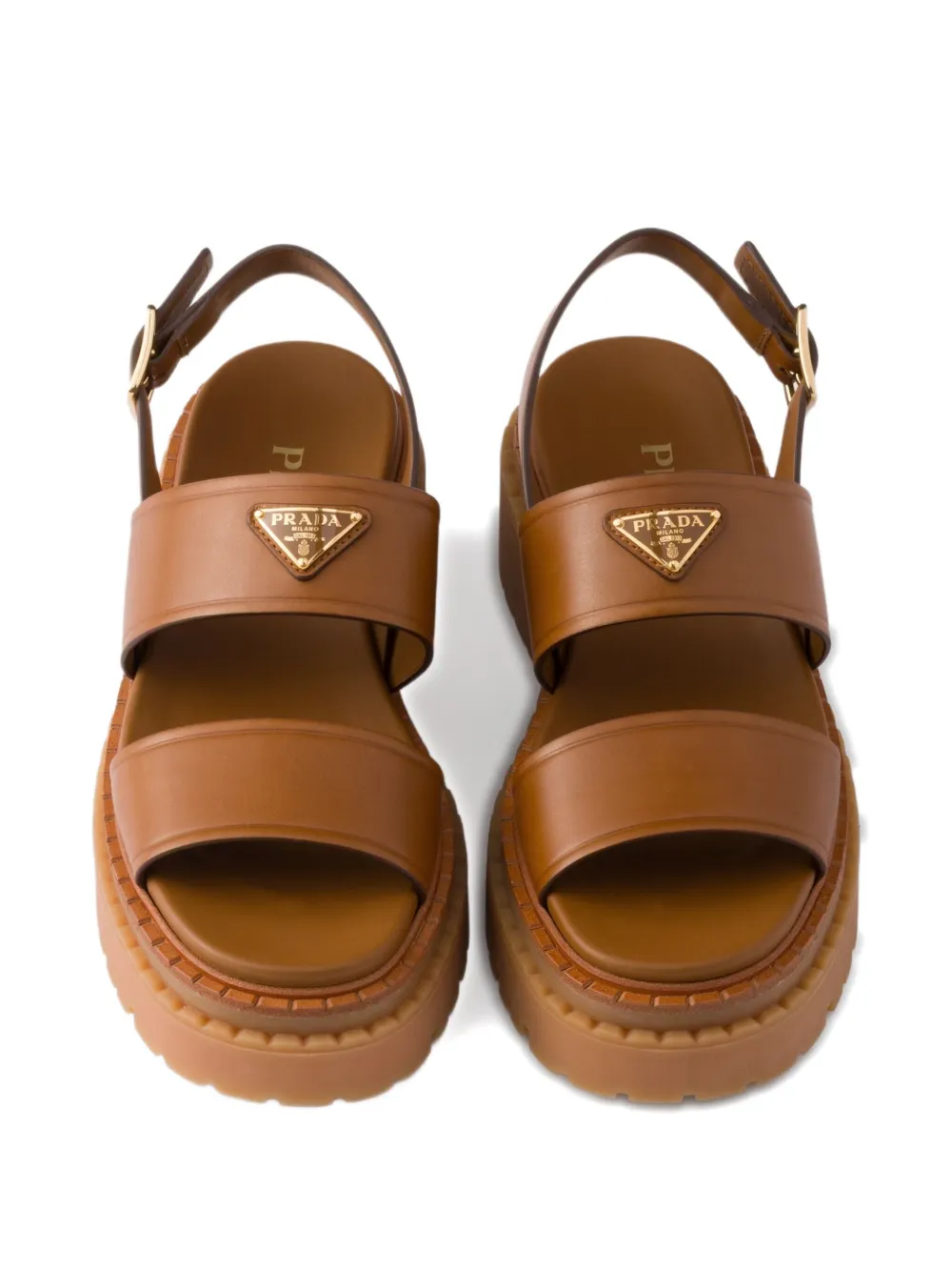 Prada 55mm buckle-strap platform sandals Brown